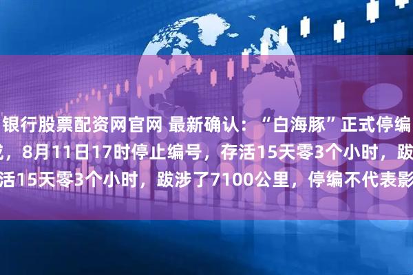 银行股票配资网官网 最新确认：“白海豚”正式停编! 7月27日14时生成，8月11日17时停止编号，存活15天零3个小时，跋涉了7100公里，停编不代表影响结束